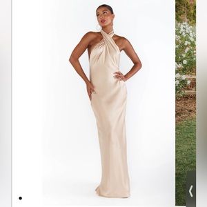 Show Me Your MuMu Jasmine Halter Maxi Dress in Champagne